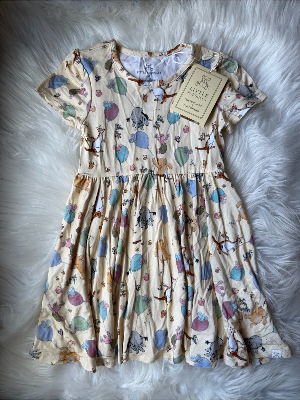 Little Snuggles Bamboo Fawn Deer Light Green Twirl Dress 3T NWT